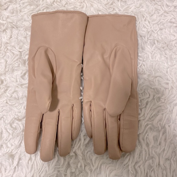 Blush Pink Pleather Gloves - Picture 2 of 4